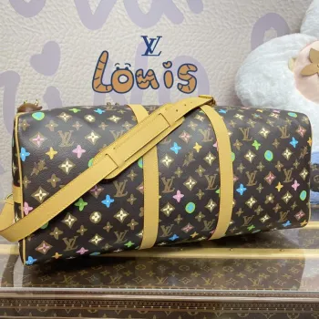 LV M24901 Louis Vuitton Keepall Bandoulière 50 Travel Bag Chocolate