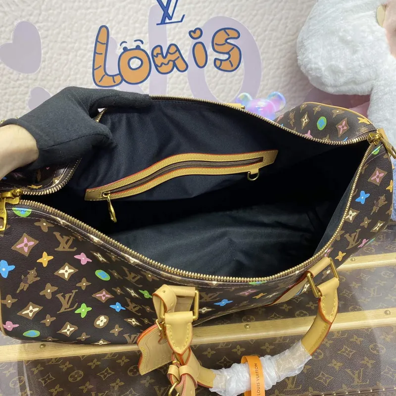 LV M24901 Louis Vuitton Keepall Bandoulière 50 Travel Bag Chocolate