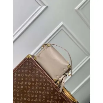 LV M25072 Louis Vuitton Side Trunk MM Handbag Taupe