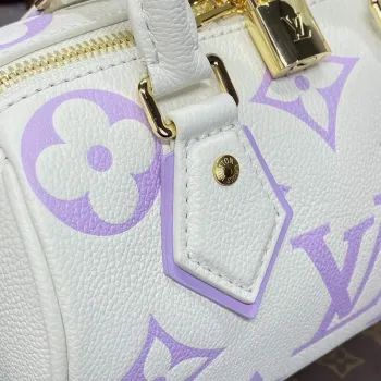 LV M46875 Louis Vuitton Speedy Bandoulière 20 Handbag Latte White / Bubble Tea Mauve