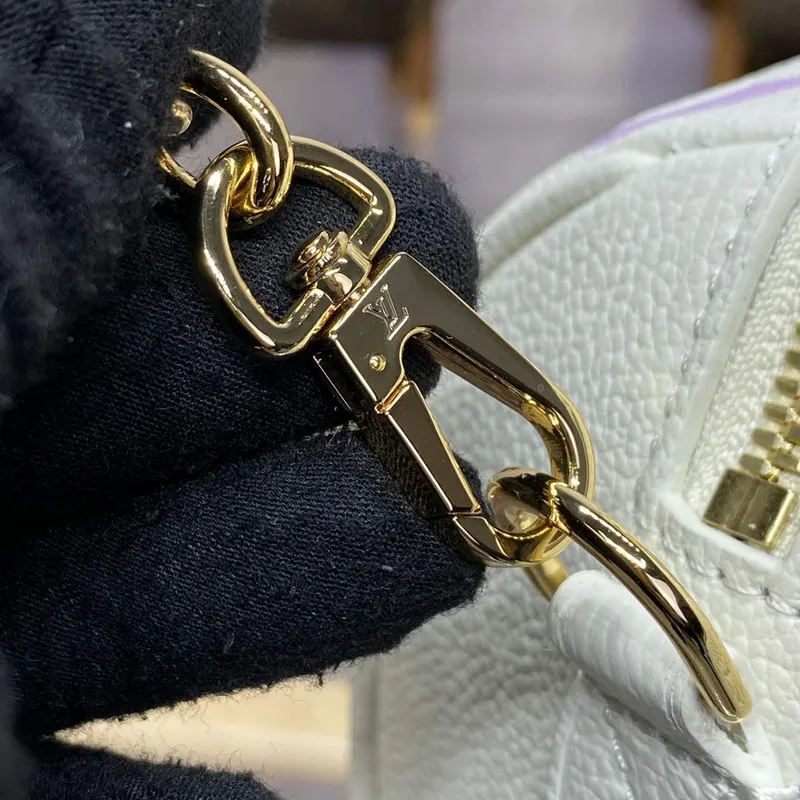 LV M46875 Louis Vuitton Speedy Bandoulière 20 Handbag Latte White / Bubble Tea Mauve