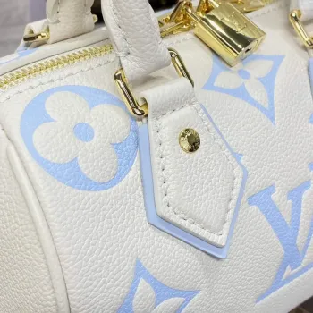 LV M46883 Louis Vuitton Speedy Bandoulière 20 Handbag Latte/Candy Blue