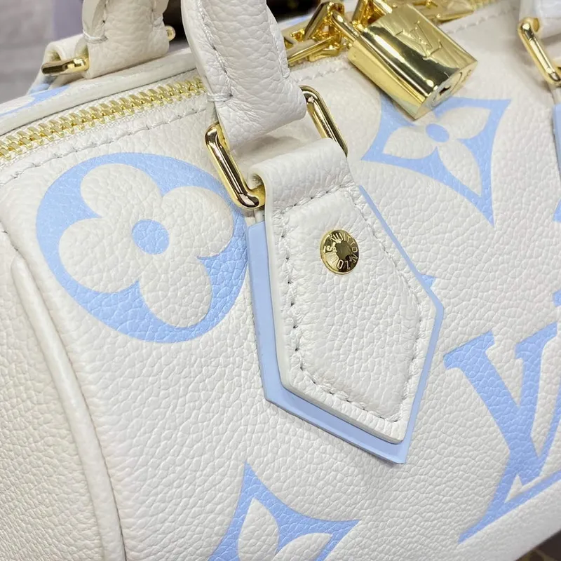 LV M46883 Louis Vuitton Speedy Bandoulière 20 Handbag Latte/Candy Blue
