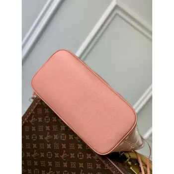 LV M45686 Louis Vuitton Neverfull MM Tote Bag Monogram Empreinte Leather Pink Cream