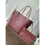 LV M46599 Louis Vuitton Neverfull MM Bag M45685 Monogram Empreinte Leather Wine Red