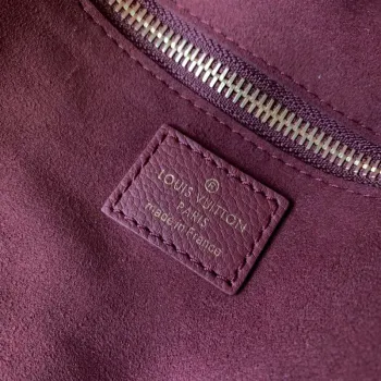 LV M46599 Louis Vuitton Neverfull MM Bag M45685 Monogram Empreinte Leather Wine Red