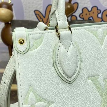 LV M46833 Louis Vuitton OnTheGo PM Bicolor Monogram Empreinte Leather Latte Green