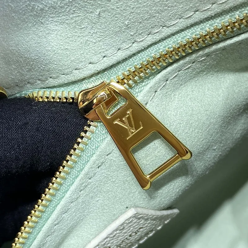 LV M46833 Louis Vuitton OnTheGo PM Bicolor Monogram Empreinte Leather Latte Green