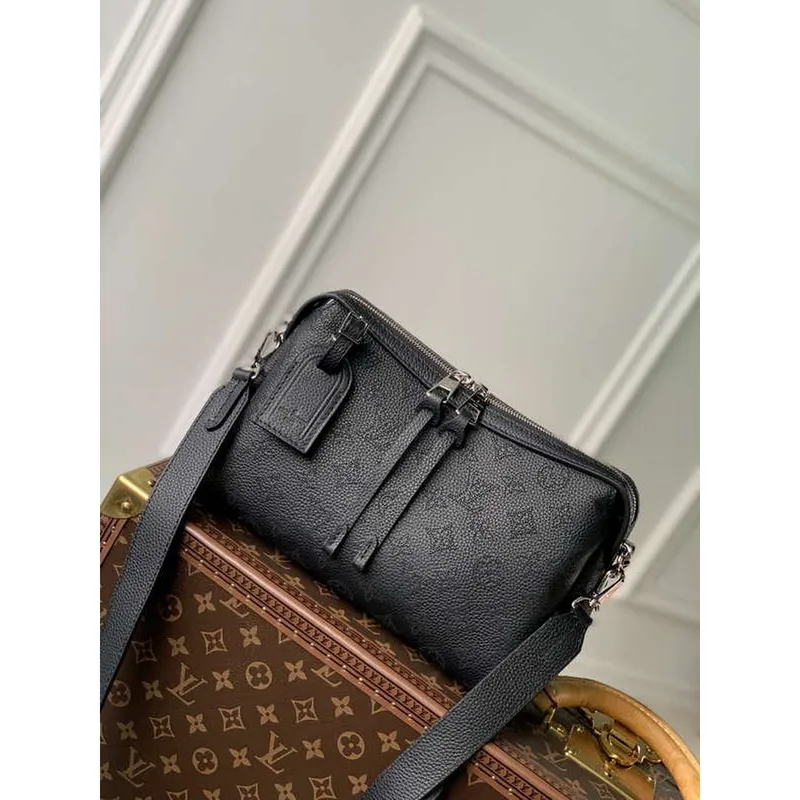 LV M24255 Louis Vuitton Hand It All PM Bag Mahina Black
