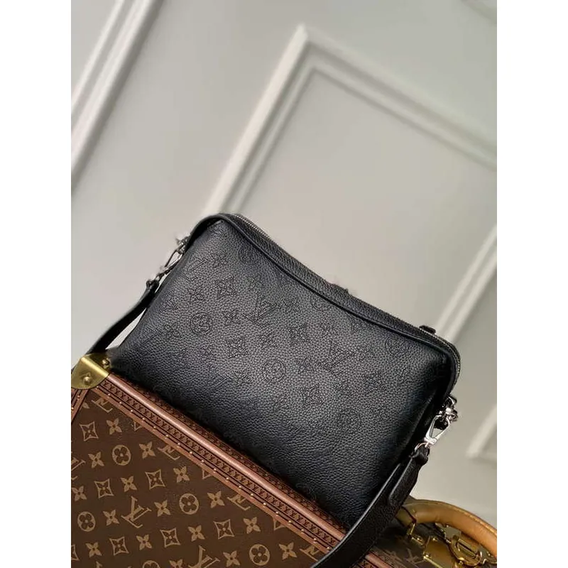 LV M24255 Louis Vuitton Hand It All PM Bag Mahina Black