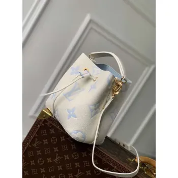 LV M24048 Louis Vuitton NéoNoé BB Bucket Bag Latte White Blue