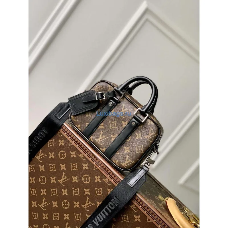 LV M82770 Louis Vuitton Nano Porte Documents Voyage Bag Brown