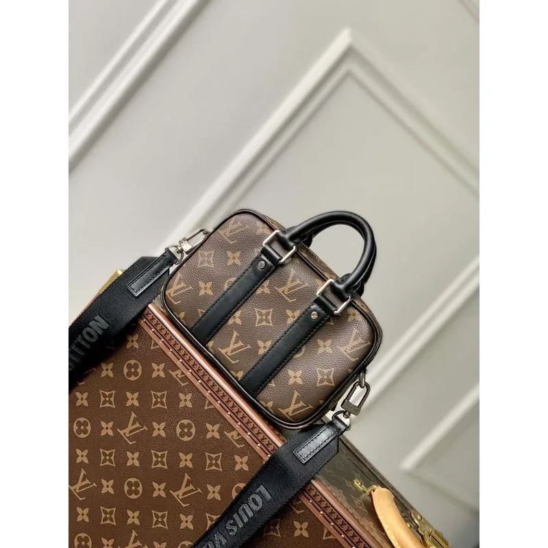 LV M82770 Louis Vuitton Nano Porte Documents Voyage Bag Brown