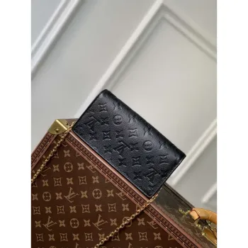 LV M46919 Louis Vuitton Wallet On Chain Lily Bag Black