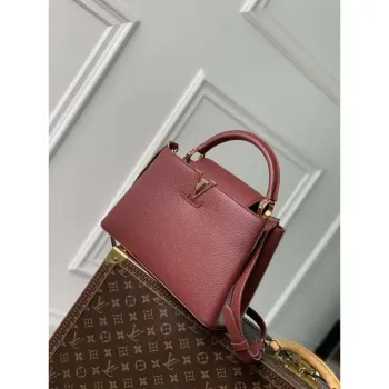 LV M25128 Louis Vuitton Capucines MM Handbag Griotte Red