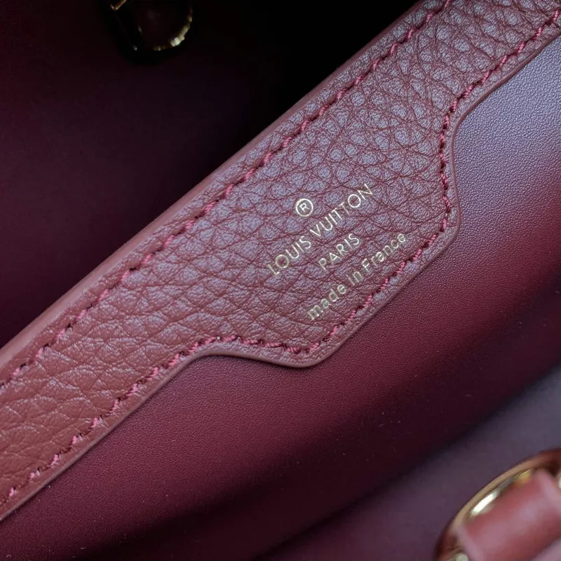 LV M25128 Louis Vuitton Capucines MM Handbag Griotte Red