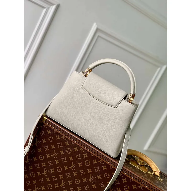 LV M23280 Louis Vuitton Capucines MM Handbag Ice Grey