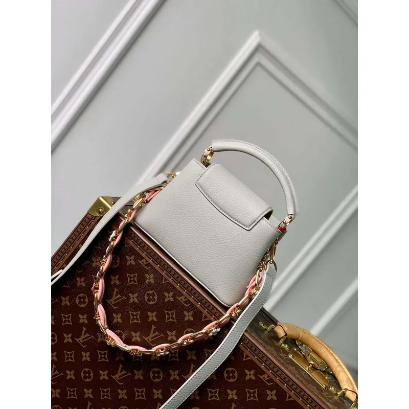 LV M23280 Louis Vuitton Capucines Mini Handbag Ice Grey