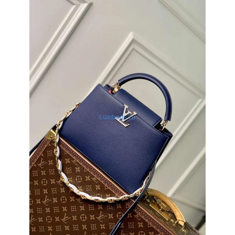 LV M23199 Louis Vuitton Capucines MM Handbag French Blue