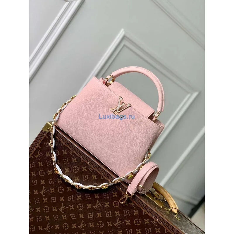 LV M23363 Louis Vuitton Capucines MM Handbag Jasmine Pink