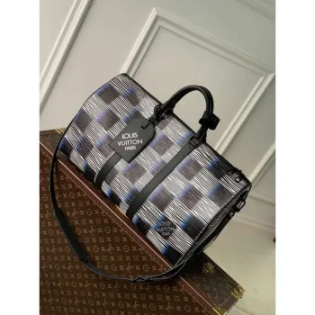 LV M23771 Louis Vuitton Keepall Bandoulière 50 Bag Blue Moon