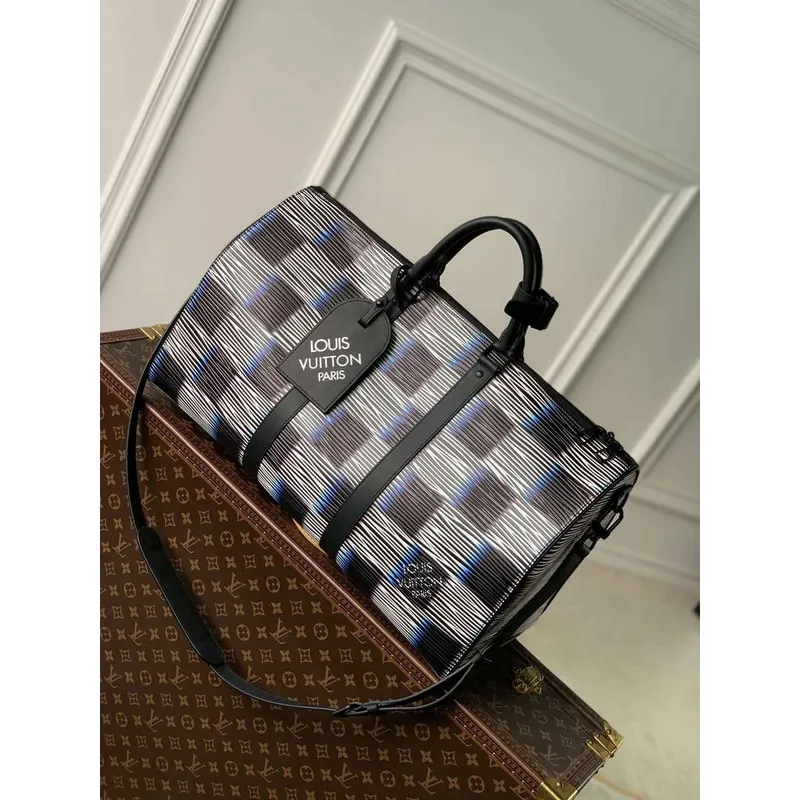 LV M23771 Louis Vuitton Keepall Bandoulière 50 Bag Blue Moon
