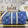 LV M24315 Louis Vuitton Keepall Bandoulière 45 Bag Blue