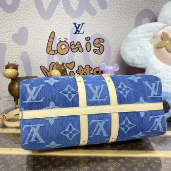 LV M24315 Louis Vuitton Keepall Bandoulière 45 Bag Blue