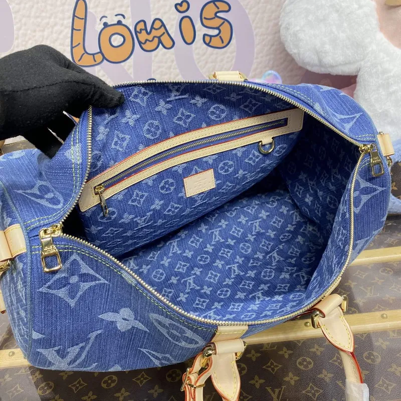 LV M24315 Louis Vuitton Keepall Bandoulière 45 Bag Blue