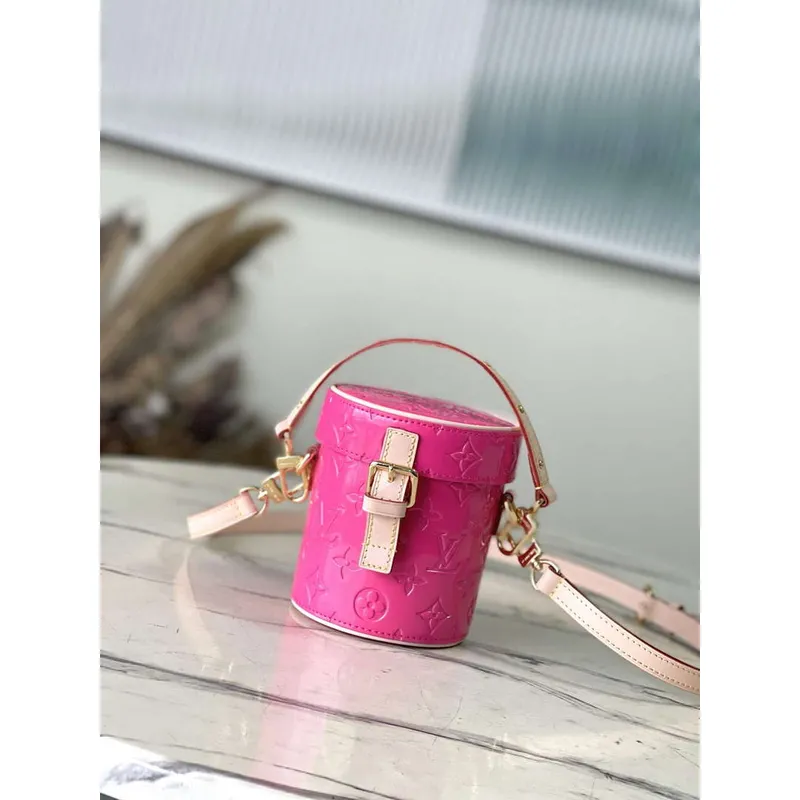 LV M24102 Louis Vuitton Astor Monogram Vernis Bag Neon Pink