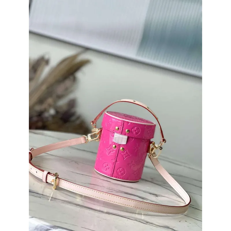 LV M24102 Louis Vuitton Astor Monogram Vernis Bag Neon Pink