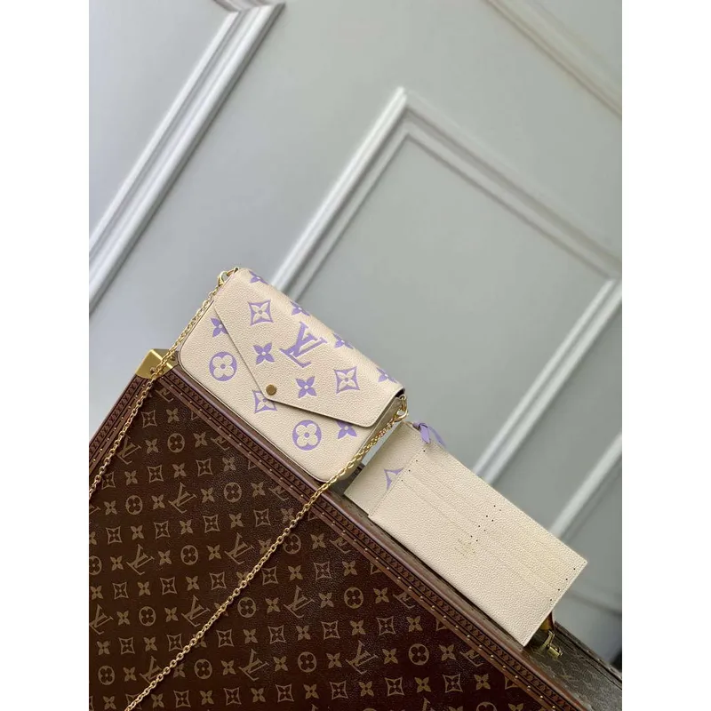 LV M82610 Louis Vuitton Pochette Félicie Bag Taro Purple