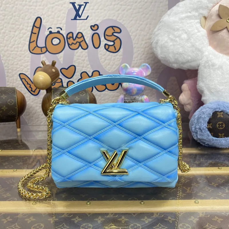 LV M24185 Louis Vuitton GO 14 MM Bag Lagoon Turquoise Blue