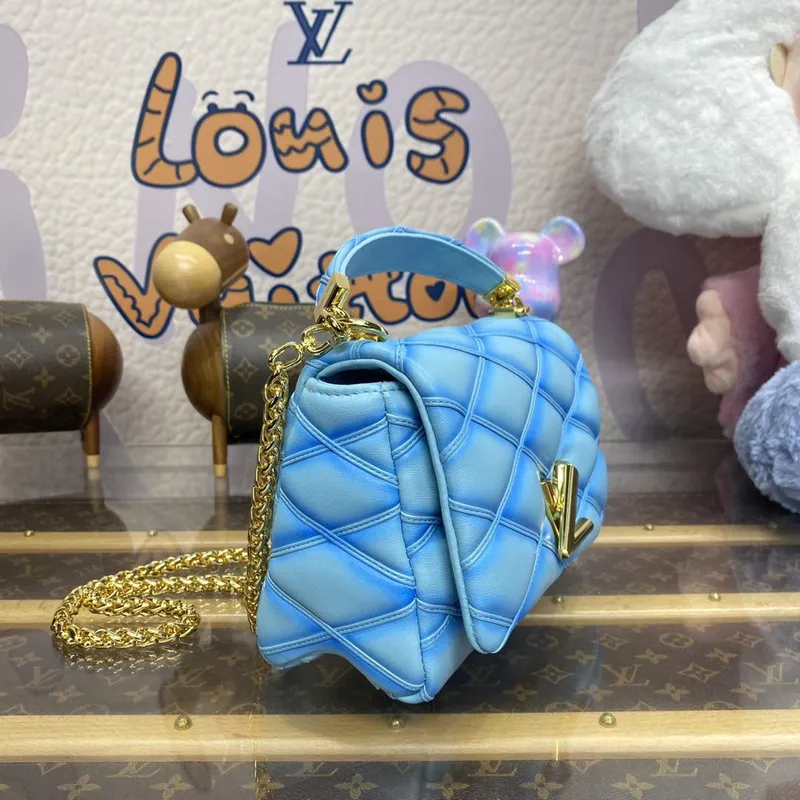 LV M24185 Louis Vuitton GO 14 MM Bag Lagoon Turquoise Blue