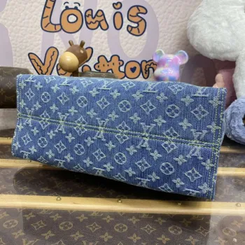 LV M46871 Louis Vuitton OnTheGo MM Tote Bag Monogram Denim