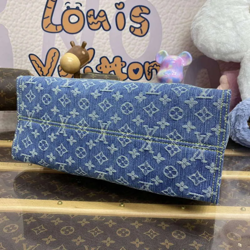 LV M46871 Louis Vuitton OnTheGo MM Tote Bag Monogram Denim