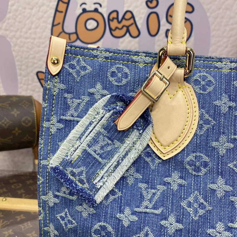LV M46871 Louis Vuitton OnTheGo MM Tote Bag Monogram Denim