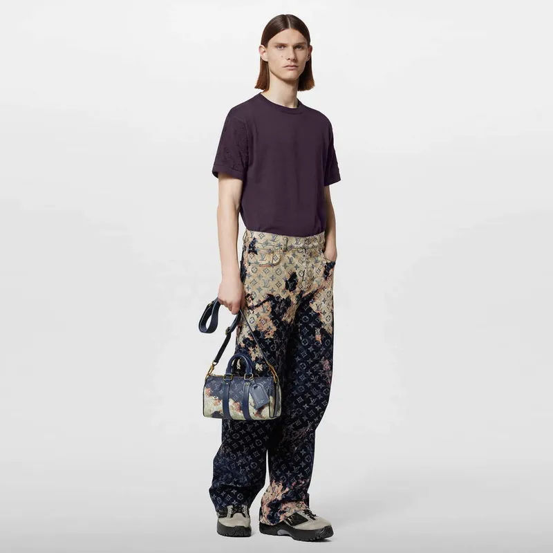 LV  M46804 Louis Vuitton Keepall Bandoulière 25 Bag Ink Blue