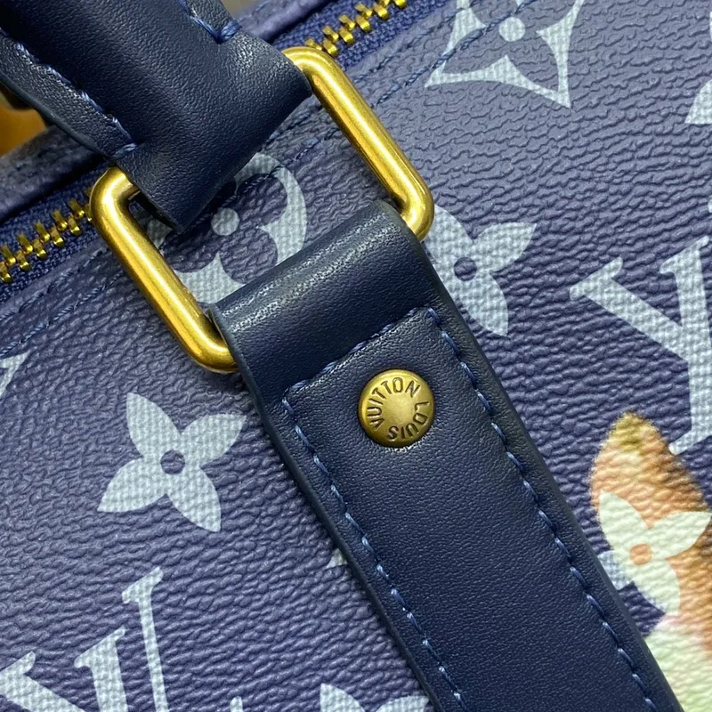 LV  M46804 Louis Vuitton Keepall Bandoulière 25 Bag Ink Blue