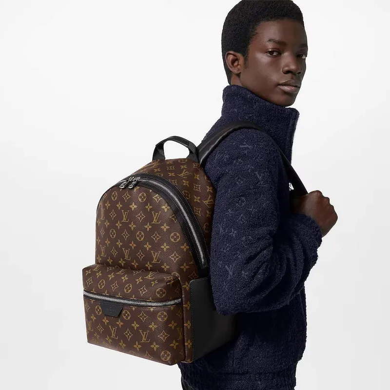 LV M46684 Louis Vuitton Discovery Backpack PM Monogram Macassar coated canvas