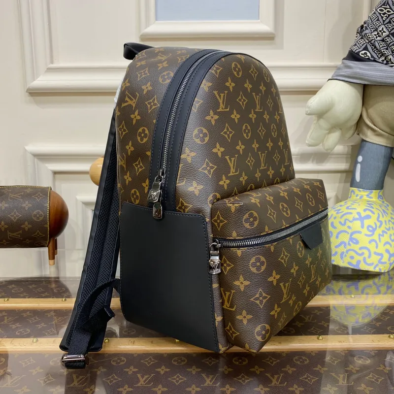 LV M46684 Louis Vuitton Discovery Backpack PM Monogram Macassar coated canvas