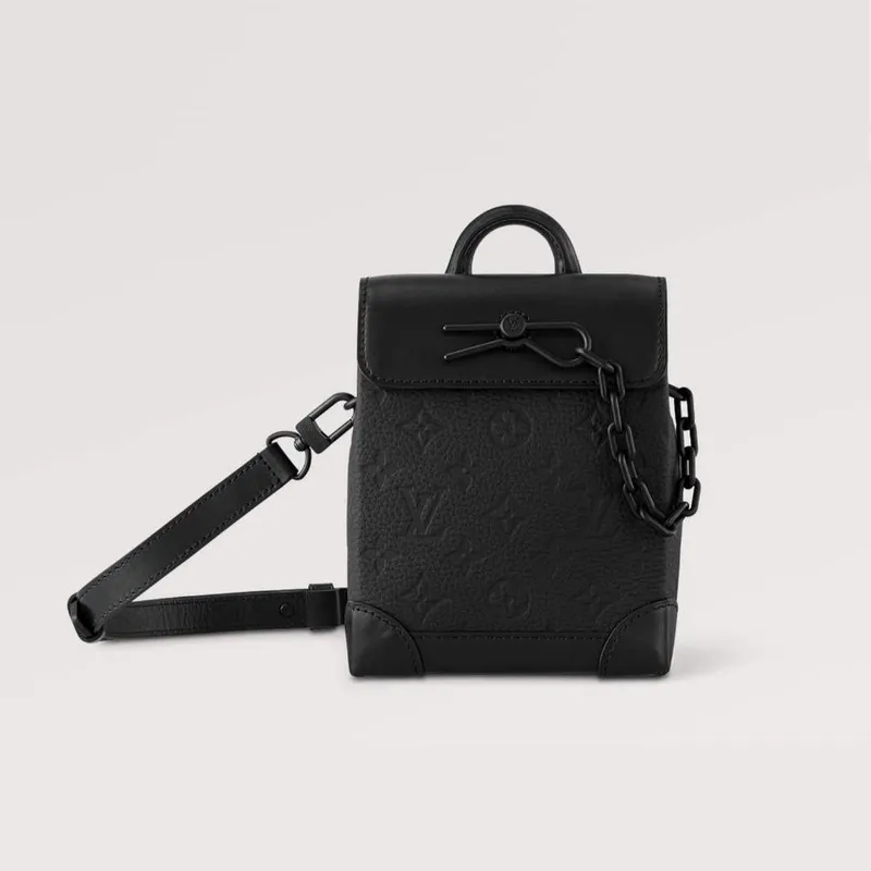 LV M82772 Louis Vuitton  Nano Steamer Bag Taurillon Monogram embossed cowhide leather Black