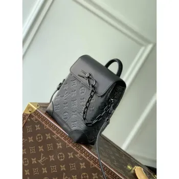 LV M82772 Louis Vuitton  Nano Steamer Bag Taurillon Monogram embossed cowhide leather Black