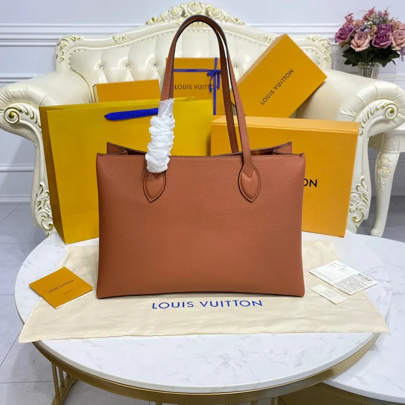 LV M57346 Louis Vuitton M57345 Lockme Shopper M57347 Bag Grained Calf Leather Brown