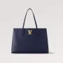 LV M20984 Louis Vuitton M57345 Lockme Shopper M57346 Bag Grained Calf Leather Navy Blue