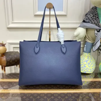 LV M20984 Louis Vuitton M57345 Lockme Shopper M57346 Bag Grained Calf Leather Navy Blue