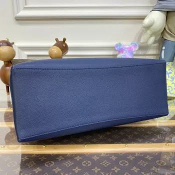 LV M20984 Louis Vuitton M57345 Lockme Shopper M57346 Bag Grained Calf Leather Navy Blue