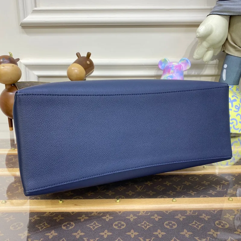 LV M20984 Louis Vuitton M57345 Lockme Shopper M57346 Bag Grained Calf Leather Navy Blue