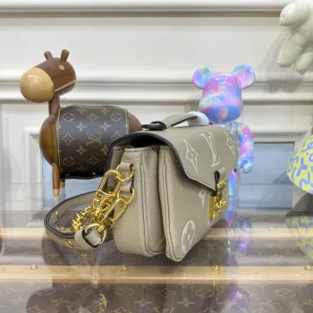 LV M23081 Louis Vuitton Pochette Métis East West bag Monogram Empreinte Leather Dove/Cream