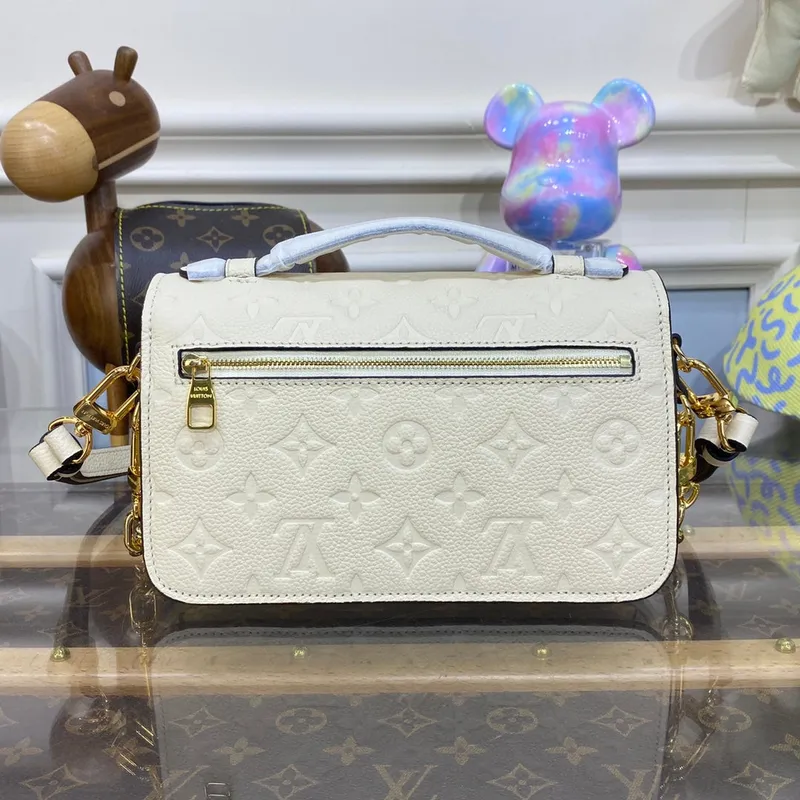 LV M22942 Louis Vuitton Pochette Métis East West bag Monogram Empreinte Leather Crème Beige